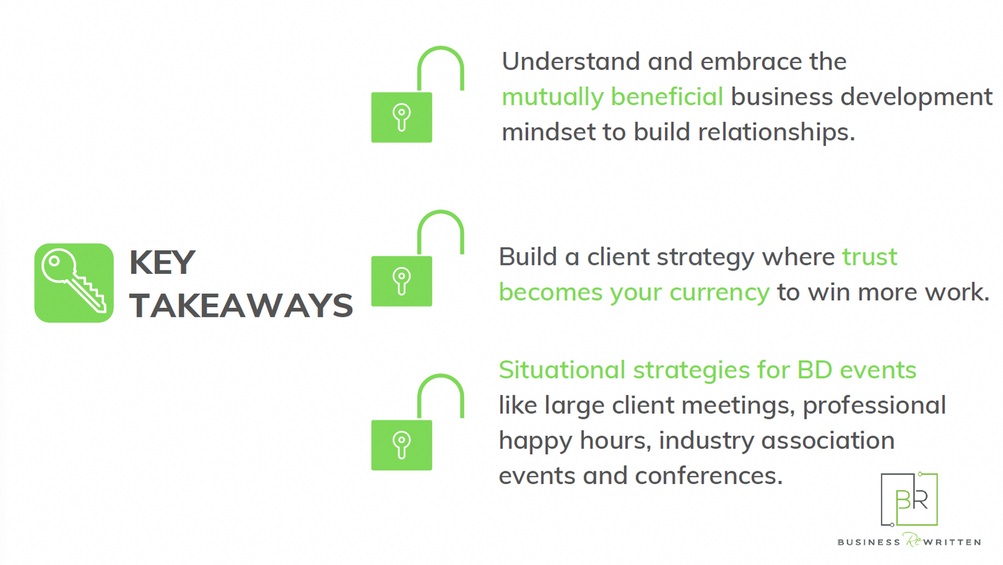 50% DEPOSIT FOR: Lunch ‘N Learn – Building Blocks of Business Development (BD) Training: Best Practices & Strategies